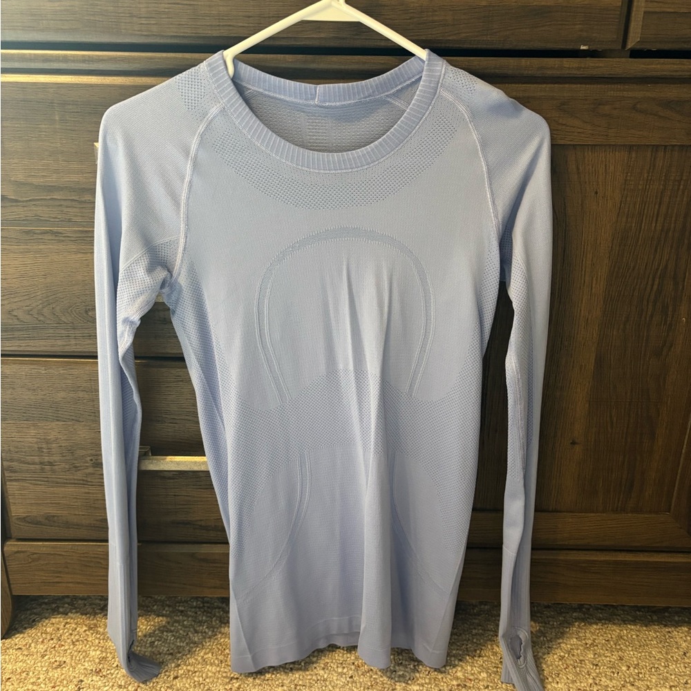Light Blue lululemon Long Sleeve Swiftly Tech Top